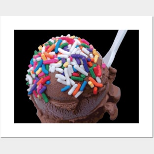 Warm Thoughts - Dark Chocolate Ice Cream with Rainbow Sprinkles Posters and Art